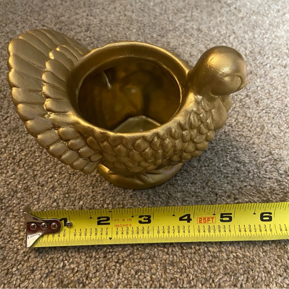 Gold Turkey Shaped Planter/candle‎ holder - Picture 7 of 8